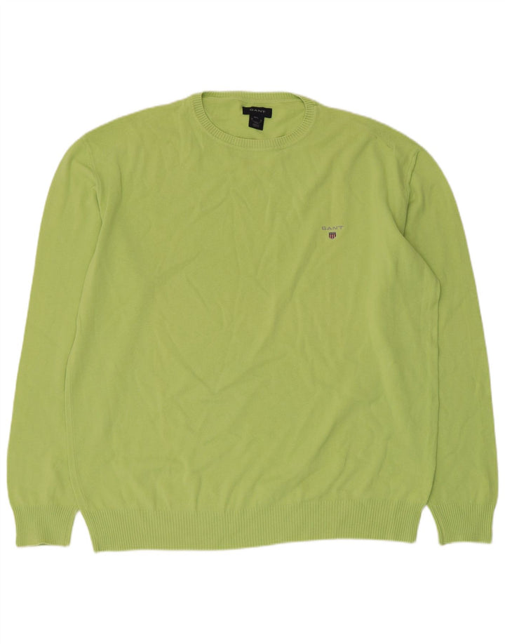 Gant herre rund hals sweater 2XL grøn bomuld