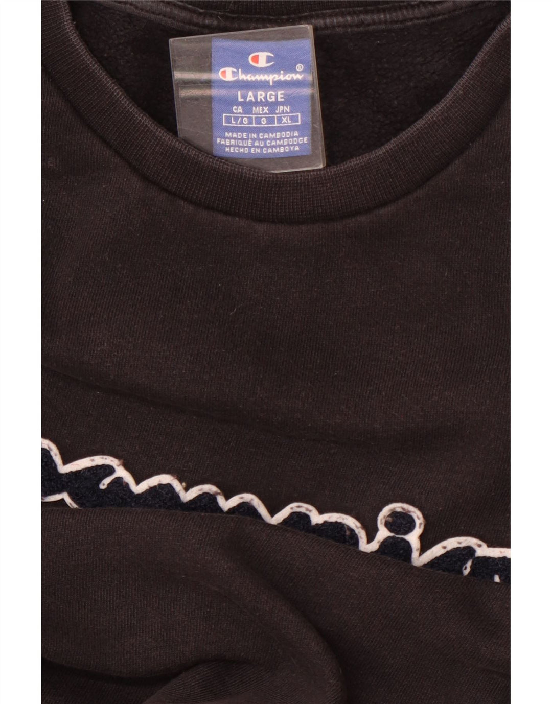 CHAMPION Herre Grafisk Sweatshirt Jumper Large Sort