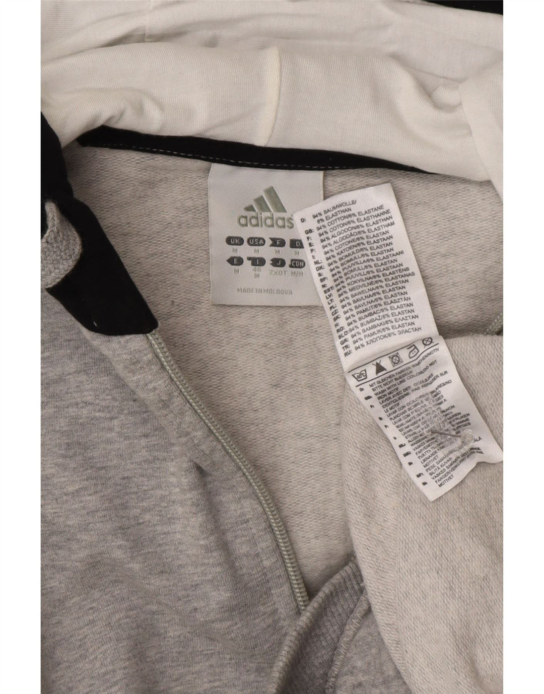 Adidas Hættetrøje med lynlås til mænd mellemgrå Colourblock Bomuld
