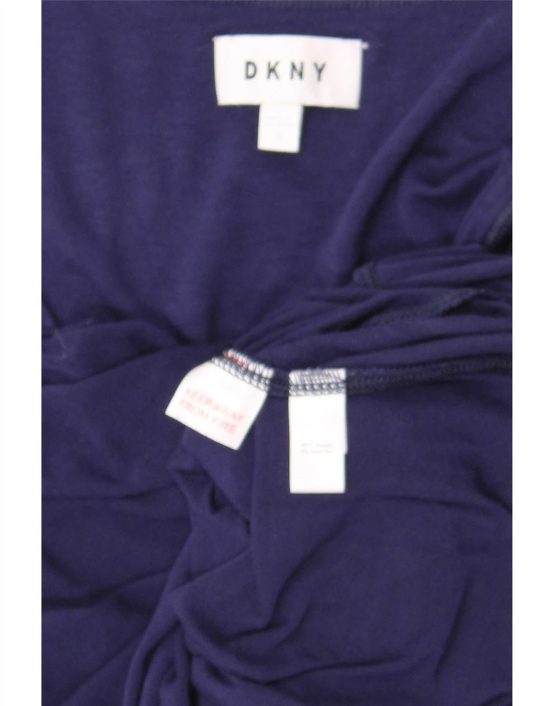 Dkny Dame Tunika Kjole UK 10 Small Navy Blue Rayon