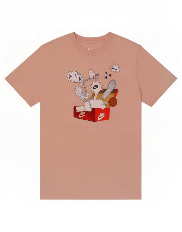 Nike Herre grafisk T-shirt Top Medium Pink Bomuld
