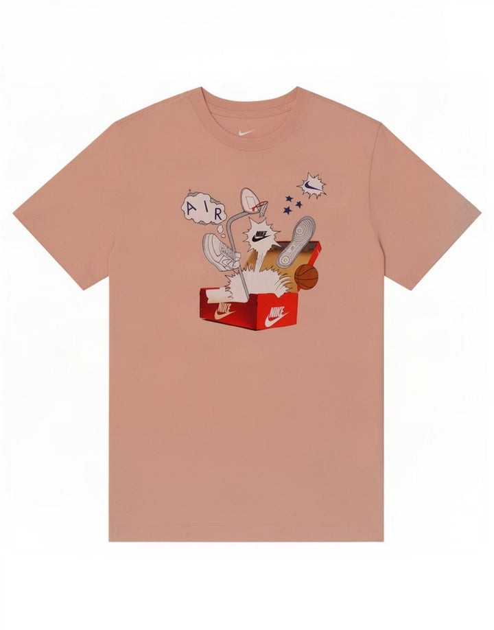 Nike Herre grafisk T-shirt Top Medium Pink Bomuld
