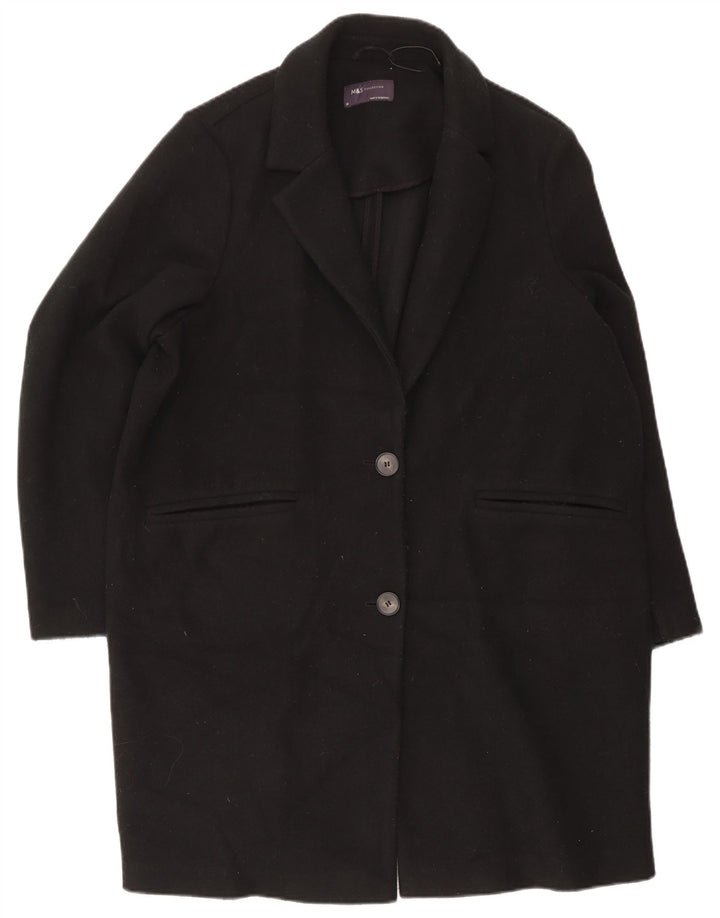 Marks & Spencer Dame Overfrakke UK 20 2XL Sort Polyester