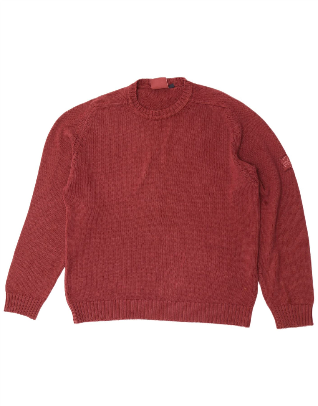 Murphy & Nye Herre sweater med rund hals, stor rødbrun bomuld