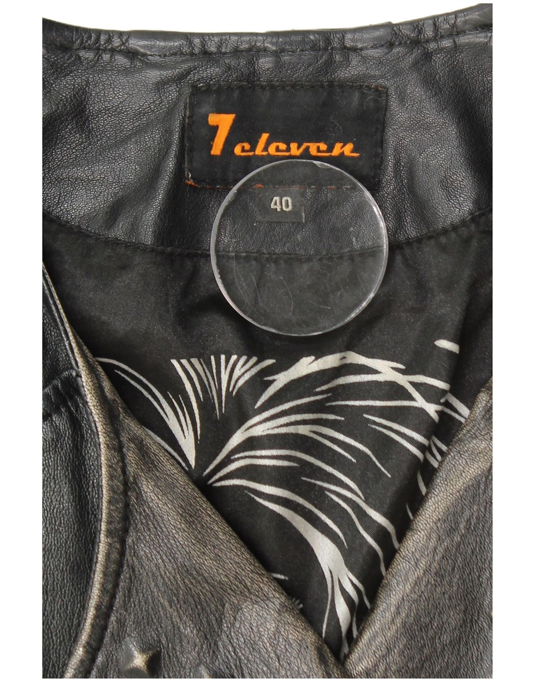 Vintage Dame Crop Læder Biker Jacket IT 40 Lille sort læder