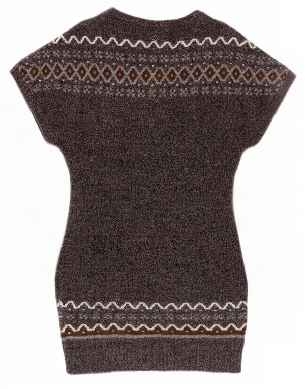 Marlboro Classics Dame Jumper Dress UK 12 Medium Grey Fair Isle