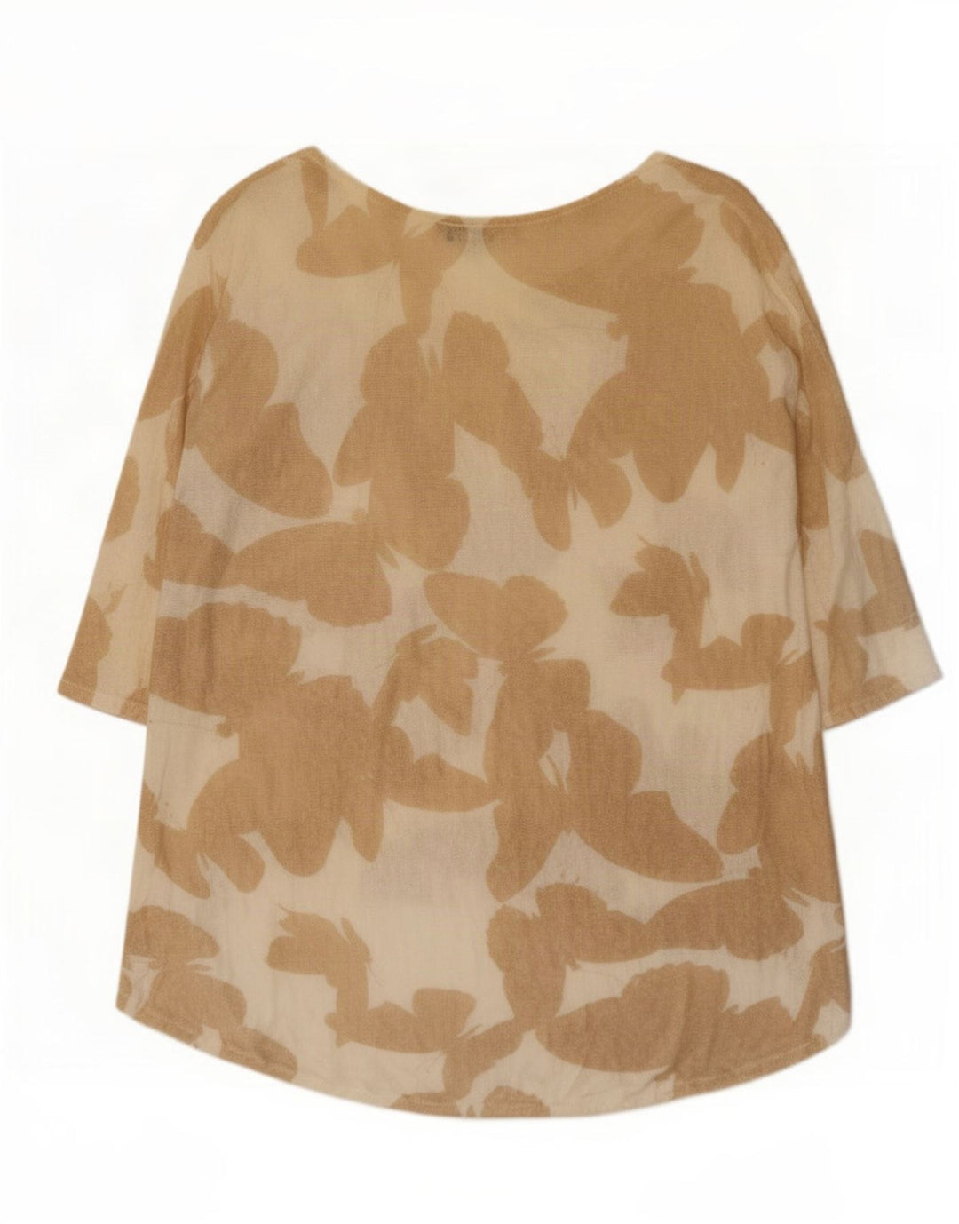 Phase Eight Dame 3/4-ærmet tunikatop UK 12 Medium Beige Butterfly