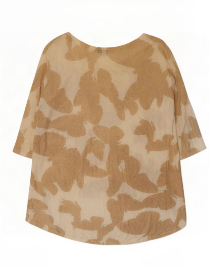Phase Eight Dame 3/4-ærmet tunikatop UK 12 Medium Beige Butterfly