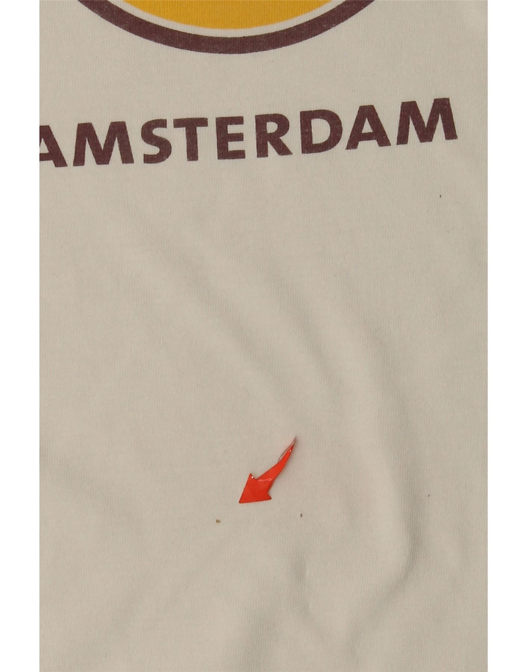 Hard Rock Cafe Herre Amsterdam Grafisk T-Shirt Top Medium Off White Bomuld