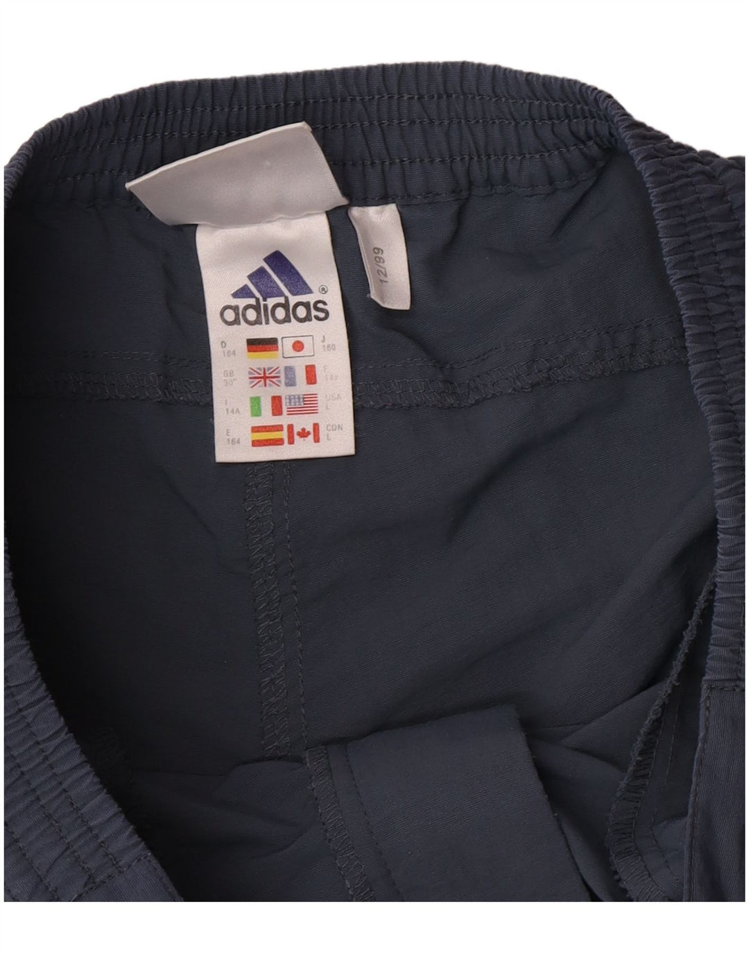 Adidas Boys Cargo Shorts 13-14 år W30 Blue Colourblock Polyamid