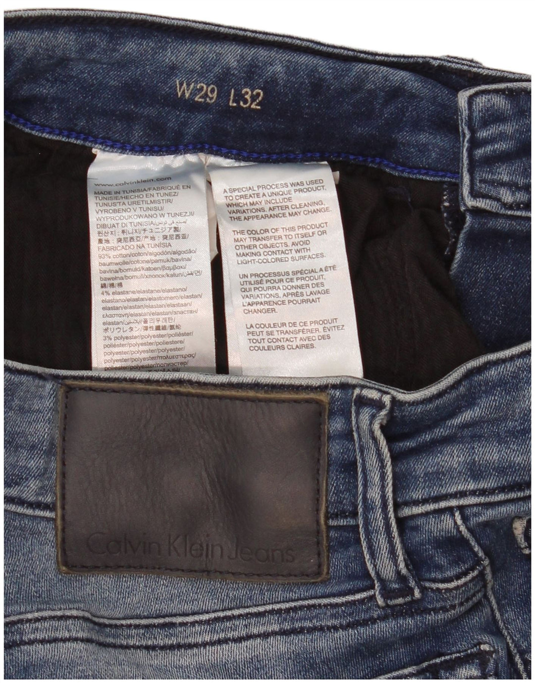 Calvin Klein Dame Slim Jeans W29 L32 Blå Bomuld