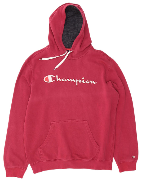 Champion Herre grafisk hættetrøje Jumper Large Pink Bomuld