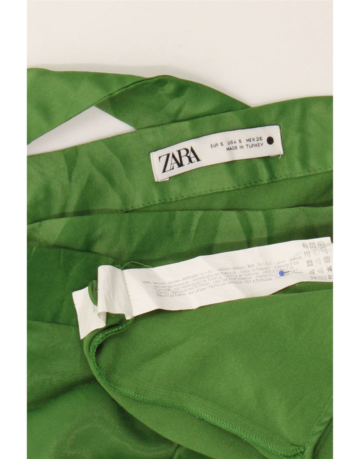 Zara Mini Wrap Nederdel Small W26 Grøn Viscose