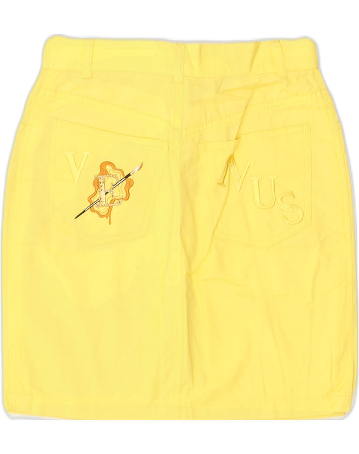 ICEBERG Womens Straight Skirt IT 40 Small W24 Yellow Cotton | Vintage Iceberg | Thrift | Second-Hand Iceberg | Used Clothing | Messina Hembry 
