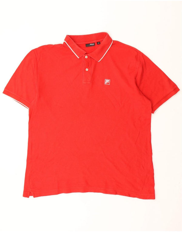 FILA Mens Polo Shirt XL Red Cotton