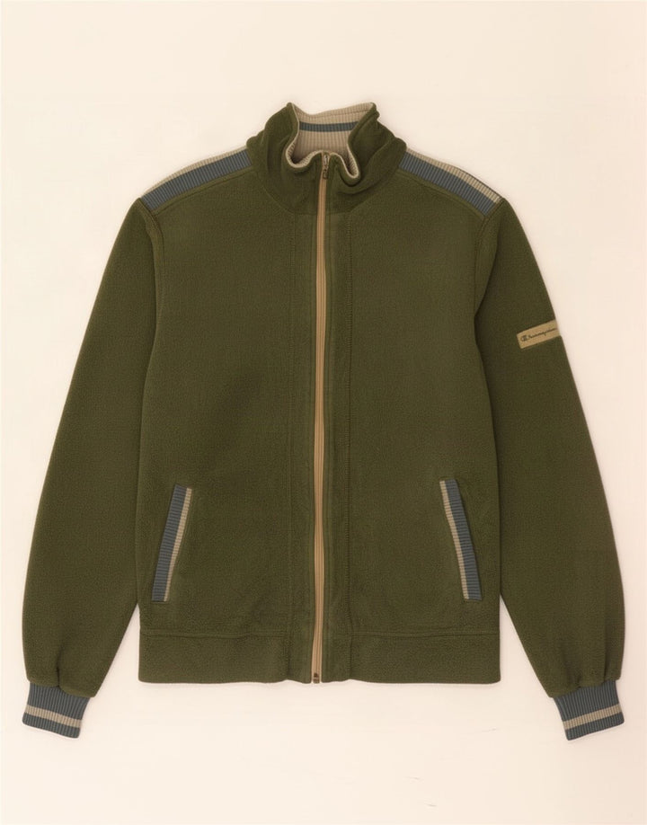 Champion Herre fleecejakke UK 36 Small Green Colourblock Polyester