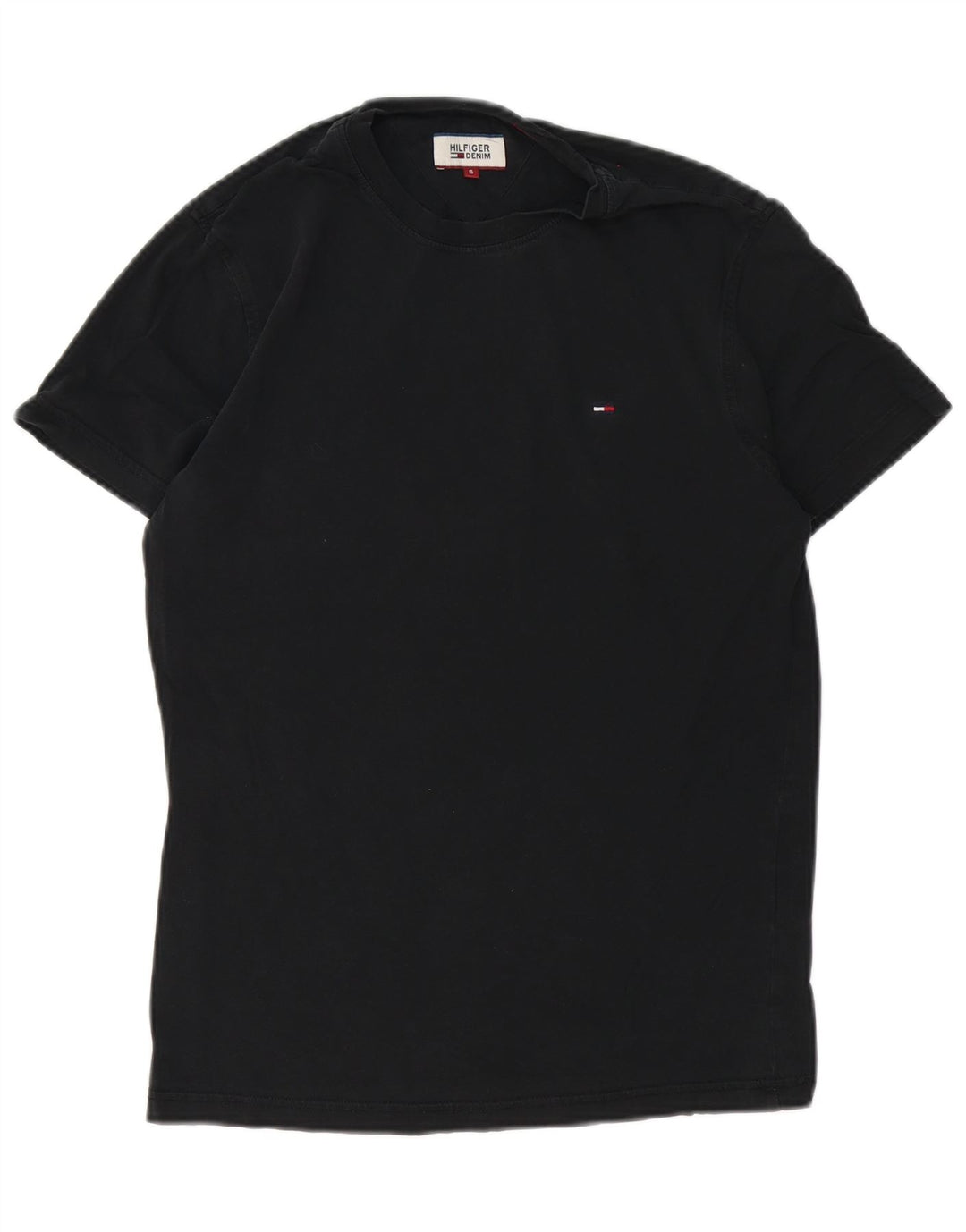 Tommy Hilfiger Herre T-Shirt Top Lille Sort Bomuld