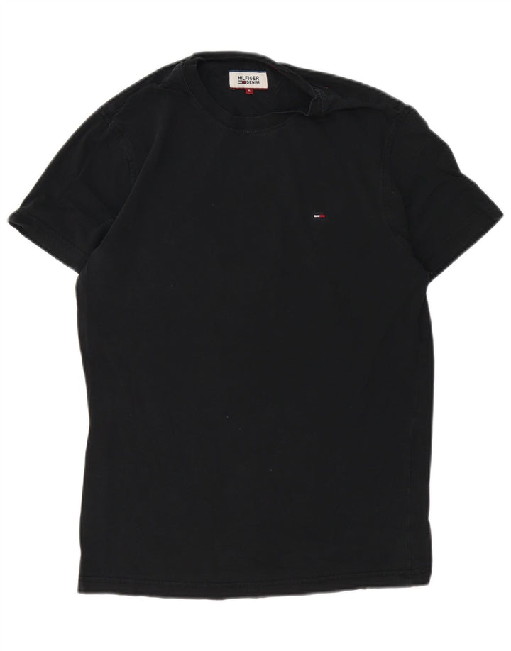 Tommy Hilfiger Herre T-Shirt Top Lille Sort Bomuld
