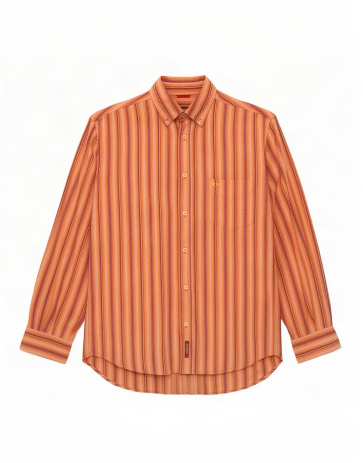 Carrera herreskjorte stor orange stribet bomuld