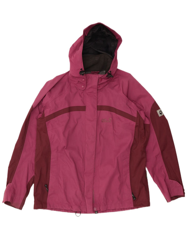 JACK WOLFSKIN oversized regnjakke til kvinder UK 18/20 XL Burgundy