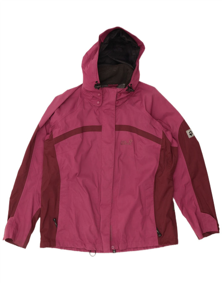 JACK WOLFSKIN oversized regnjakke til kvinder UK 18/20 XL Burgundy