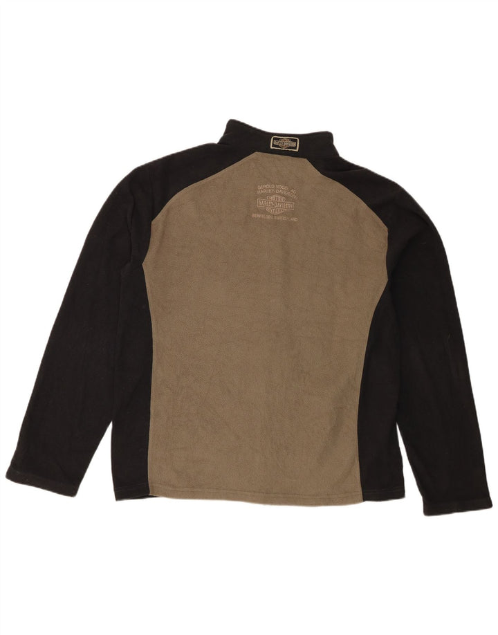 Harley Davidson Herre Fleecejakke UK 38 Medium Khaki Colourblock Polyester