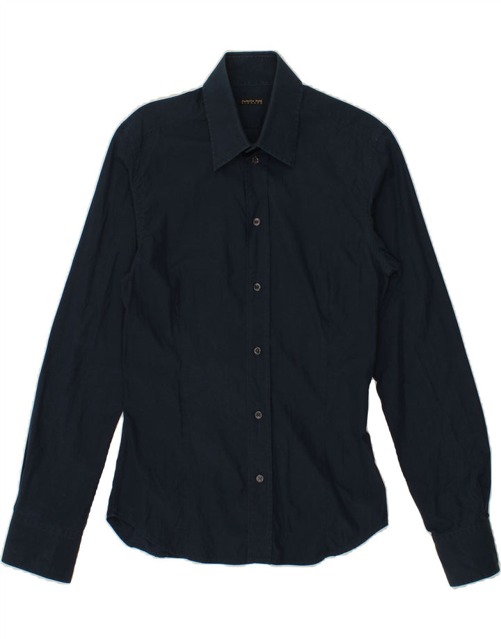 PATRIZIA PEPE Mens Shirt IT 48 Medium Navy Blue Cotton Vintage Patrizia Pepe and Second-Hand Patrizia Pepe from Messina Hembry 