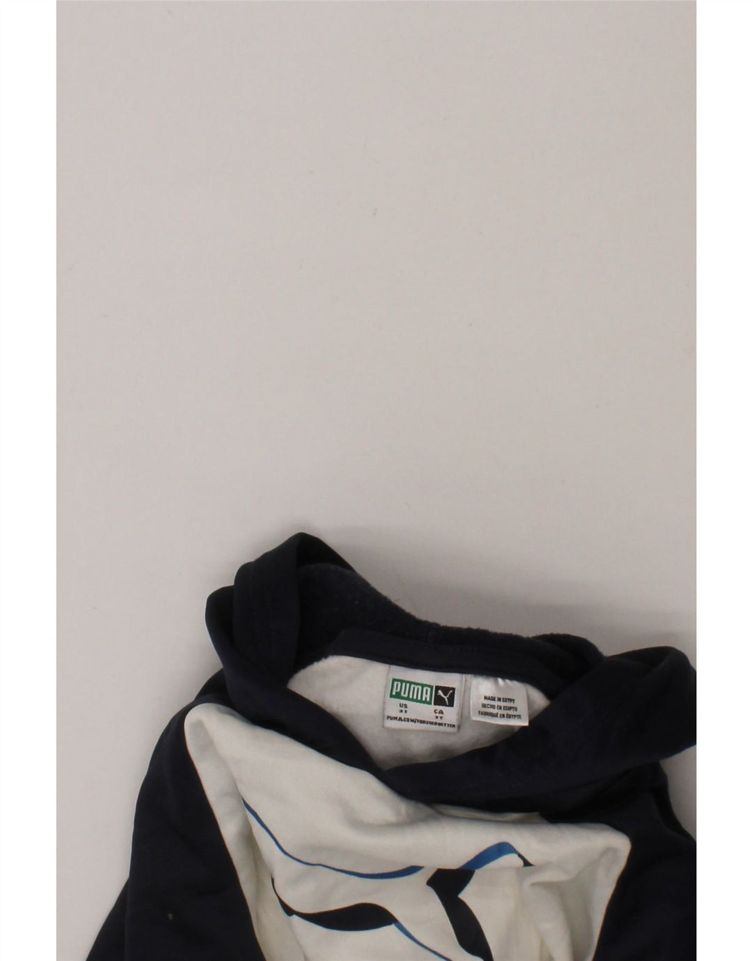 PUMA Boys Graphic Hoodie Jumper 2-3 Years  Navy Blue Colourblock Polyester Vintage Puma and Second-Hand Puma from Messina Hembry 