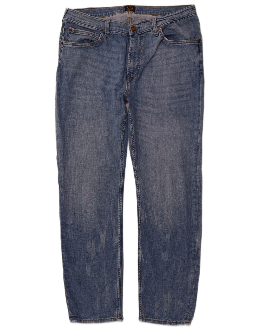 LEE Mens Rider Cropped Jeans W34 L28 Blå Bomuld