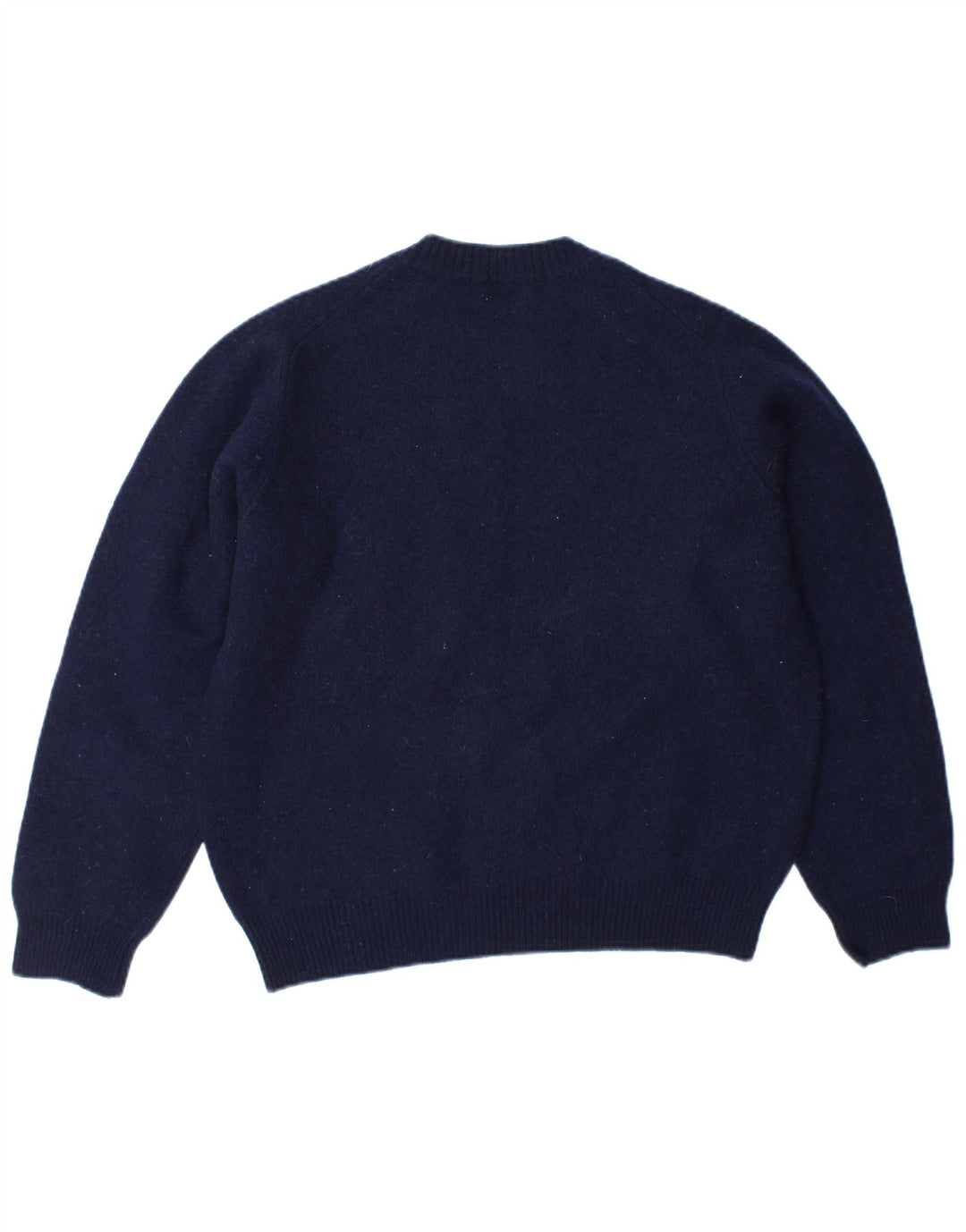 BENETTON Dame sweater med rund hals DK 14 Mellem marineblå uld