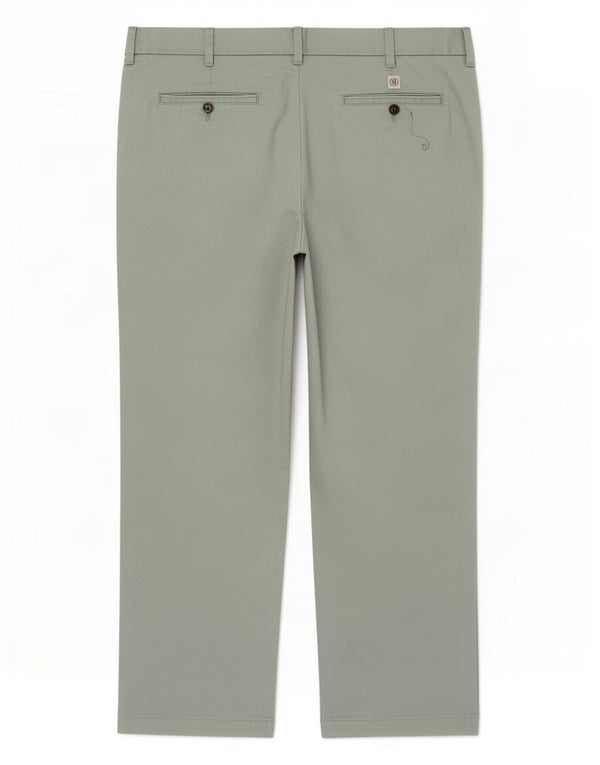 Marks & Spencer Straight Chino-bukser til mænd W40 L29 Grøn bomuld