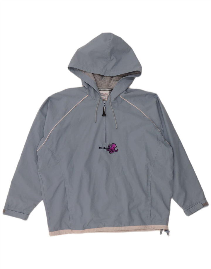 REEBOK Dame Oversized Hættetrøje Regnjakke UK 16 Large Blue