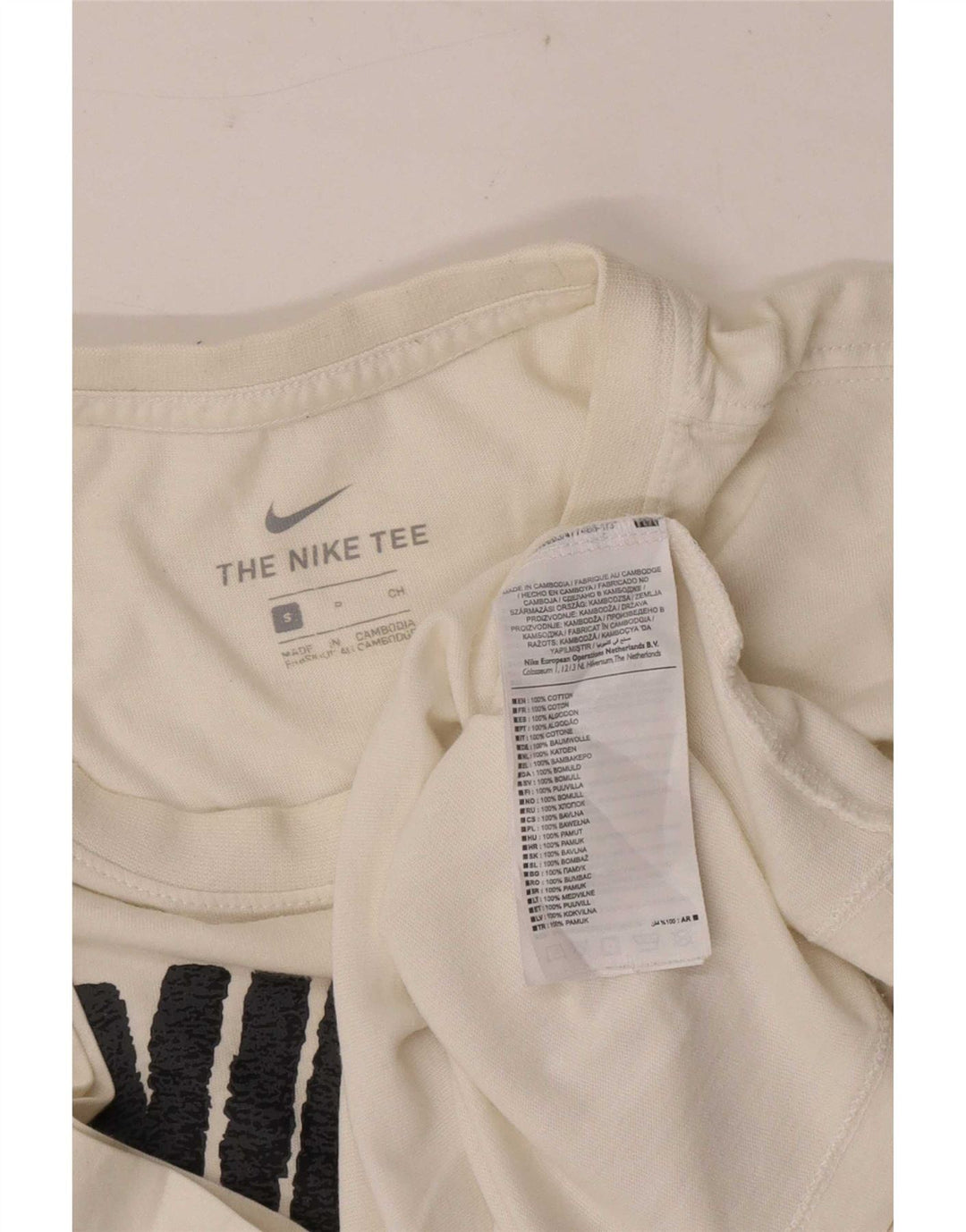 Nike grafisk T-shirt top til mænd, lille hvid bomuld