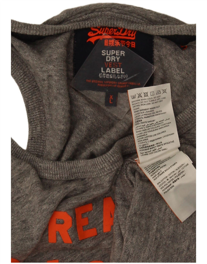 Superdry Herre grafisk vest Top XL Grå Colourblock Bomuld