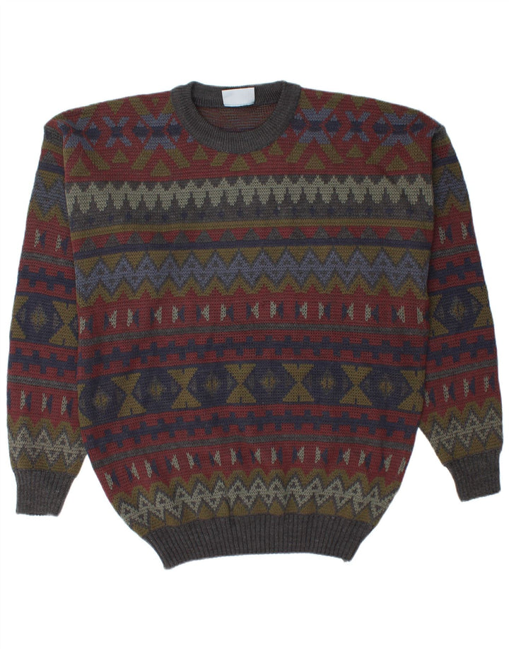 San Marco Herre Crew Neck Jumper Sweater IT 56 XL Flerfarvet Geometrisk