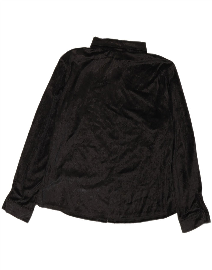 Trend Dame Skjorte Bluse UK 20 2XL Sort Polyester