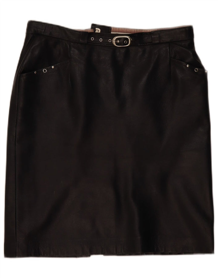Vintage lædernederdel til kvinder W32 Large Black