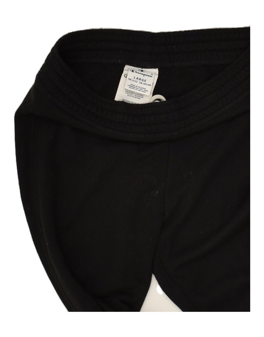 CHAMPION Boys Tracksuit Trousers 11-12 Years Large Black Cotton | Vintage Champion | Thrift | Second-Hand Champion | Used Clothing | Messina Hembry 