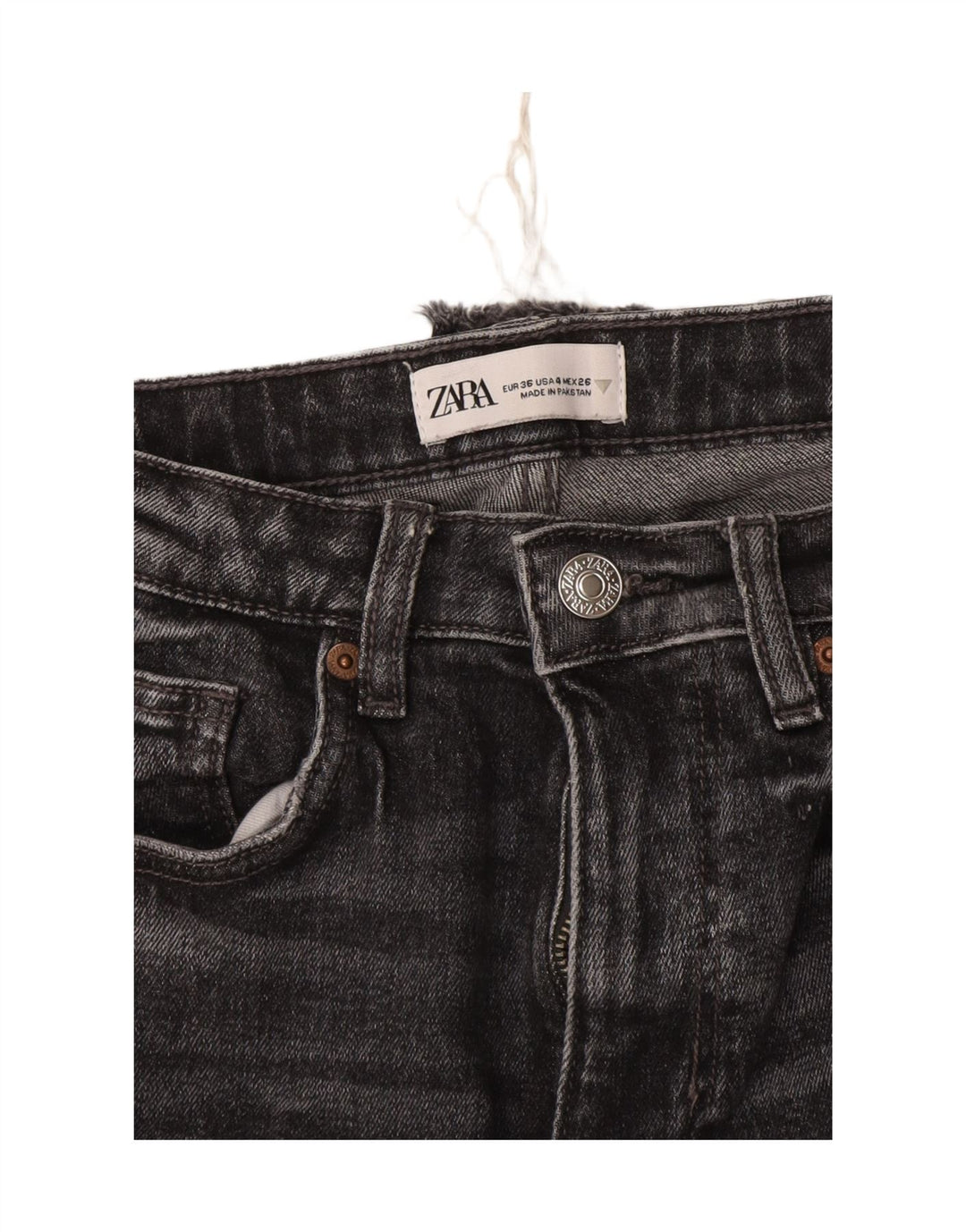 Zara Dame Cropped Jeans EU 36 XS W28 L25 Grå