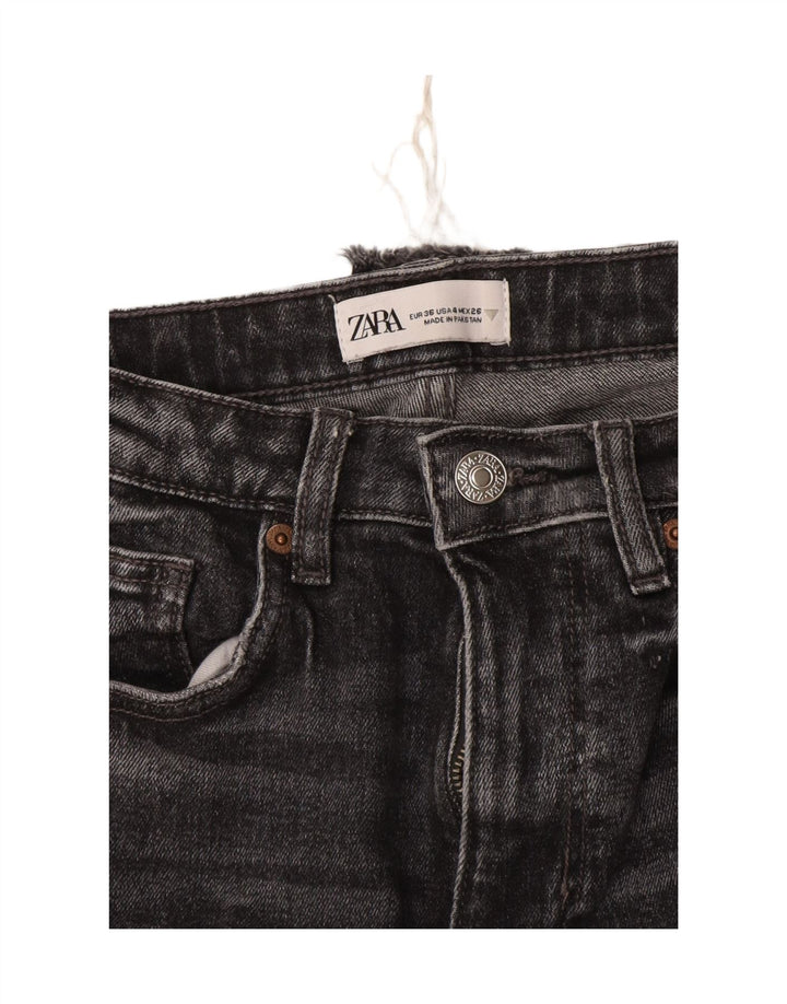 Zara Dame Cropped Jeans EU 36 XS W28 L25 Grå