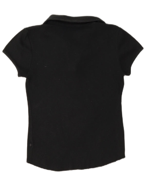 Lotto Womens Polo Shirt UK 10 Small Black Cotton