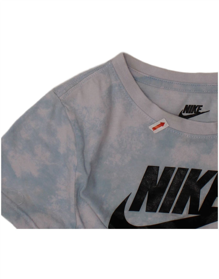 NIKE drenge grafisk t-shirt top 6-7 år Large Blue Tie Dye