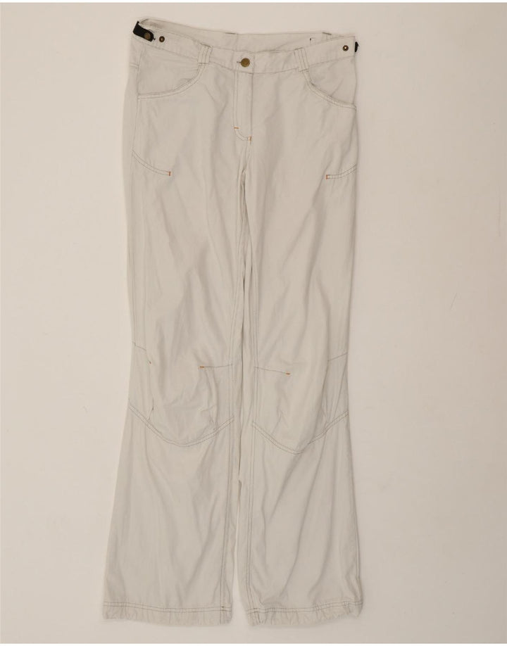 VINTAGE Dame Bootcut Casual Bukser Large W34 L33 Hvid Bomuld
