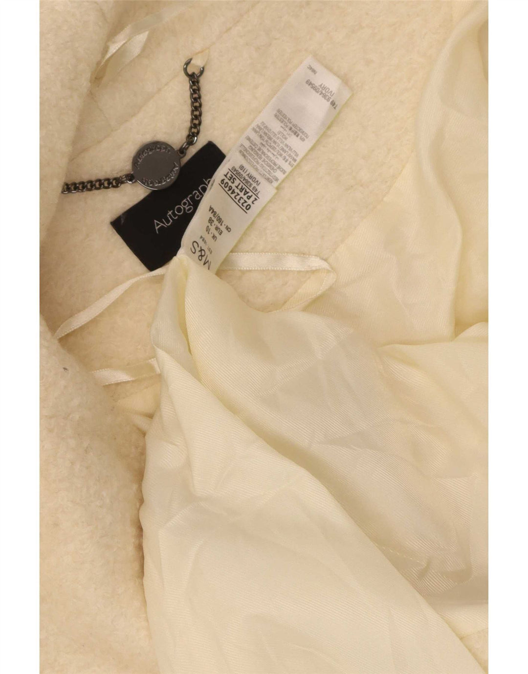 Marks & Spencer Dame Oversized Overfrakke UK 10 Small Beige Uld