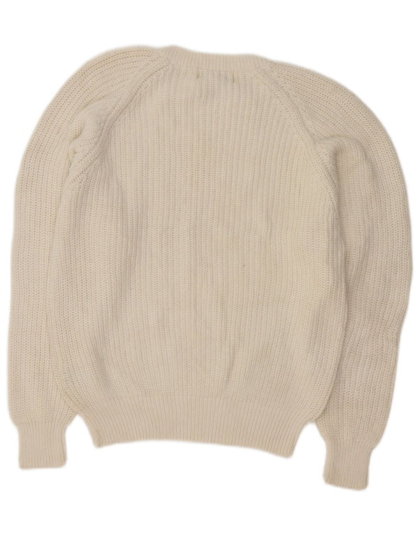 Eddie Bauer Herre Crew Neck Jumper Sweater Medium Off White Bomuld Classic