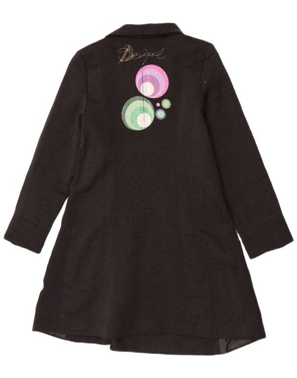 Desigual Dame Grafisk Overfrakke EU 44 XL Sort Geometrisk Polyester