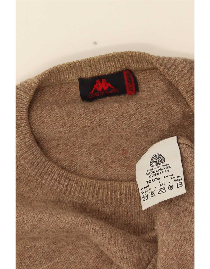 Kappa Herre Crew Neck Jumper Sweater 2XL Beige Uld