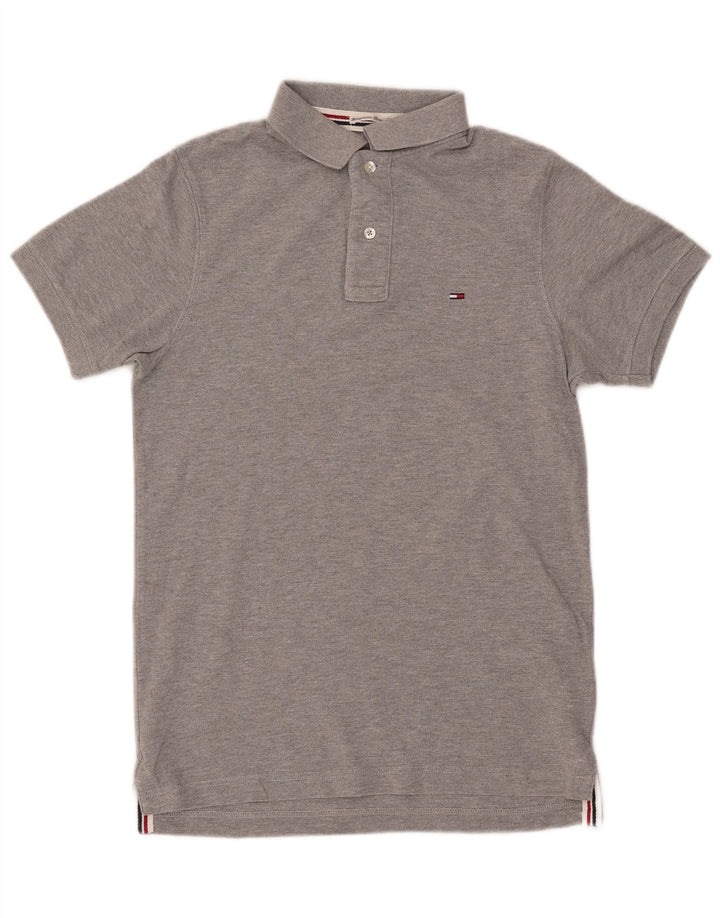 TOMMY HILFIGER Poloshirt til mænd, lille grå bomuld