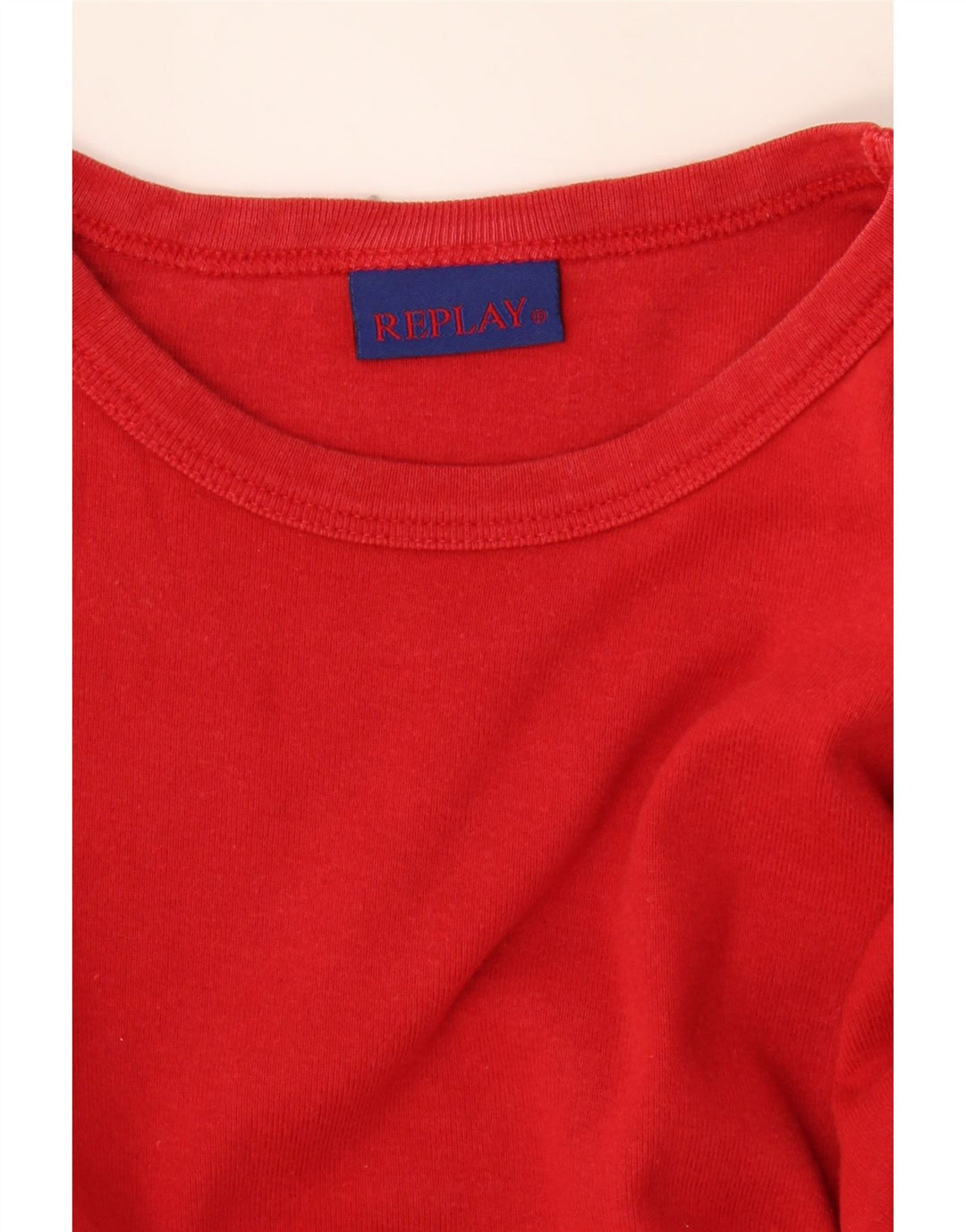 REPLAY Womens T-Shirt Top UK 14 Large Red Vintage Replay and Second-Hand Replay from Messina Hembry 