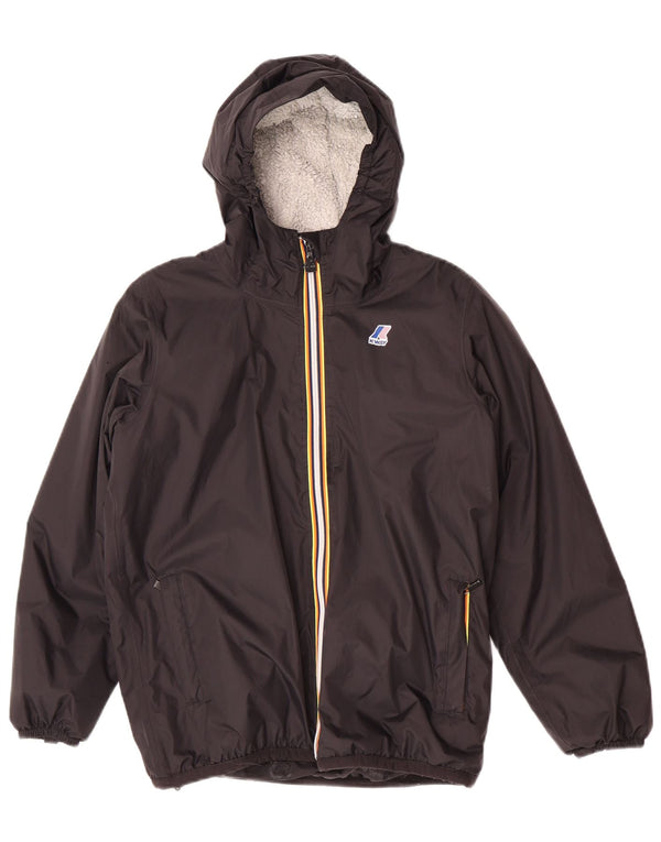 K-Way Boys Hooded Windbreaker Jacket 13-14 År Sort Polyamid